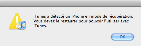 iPhone en mode restauration iPhone en mode restauration